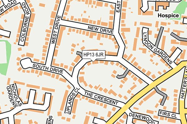 HP13 6JR map - OS OpenMap – Local (Ordnance Survey) HP13 6JR map - OS OpenMap – Local (Ordnance Survey)