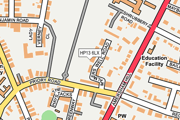 HP13 6LX map - OS OpenMap – Local (Ordnance Survey) HP13 6LX map - OS OpenMap – Local (Ordnance Survey)