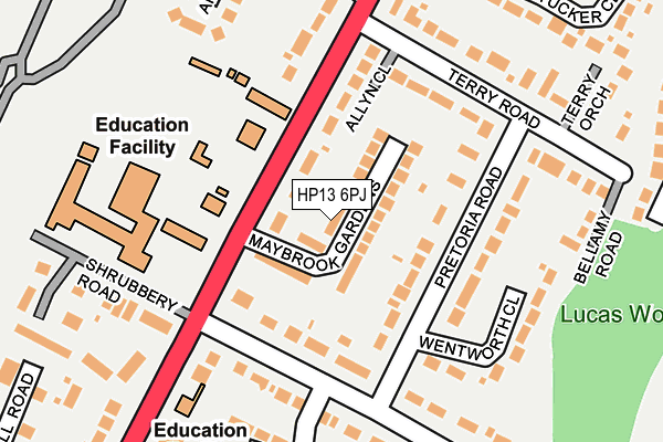HP13 6PJ map - OS OpenMap – Local (Ordnance Survey) HP13 6PJ map - OS OpenMap – Local (Ordnance Survey)