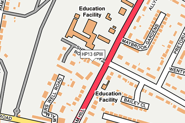 HP13 6PW map - OS OpenMap – Local (Ordnance Survey) HP13 6PW map - OS OpenMap – Local (Ordnance Survey)