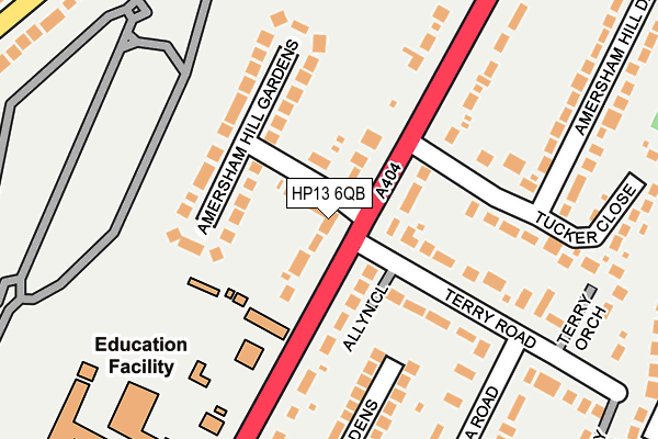 HP13 6QB map - OS OpenMap – Local (Ordnance Survey) HP13 6QB map - OS OpenMap – Local (Ordnance Survey)