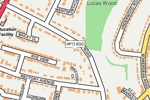 HP13 6QG map - OS OpenMap – Local (Ordnance Survey)