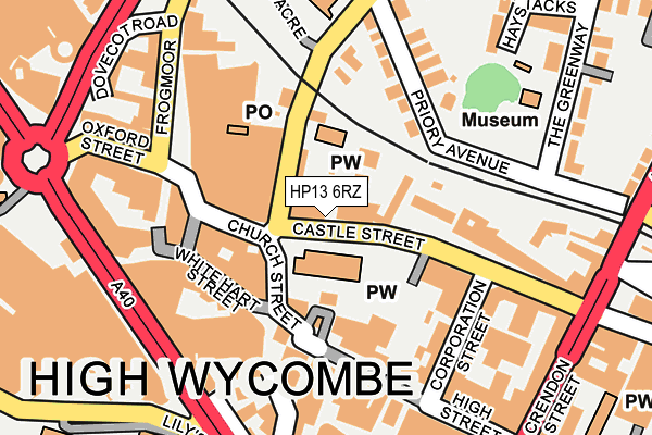 HP13 6RZ map - OS OpenMap – Local (Ordnance Survey)