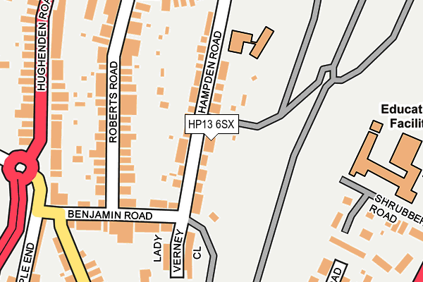HP13 6SX map - OS OpenMap – Local (Ordnance Survey) HP13 6SX map - OS OpenMap – Local (Ordnance Survey)