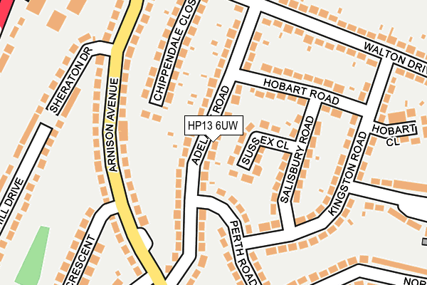 HP13 6UW map - OS OpenMap – Local (Ordnance Survey) HP13 6UW map - OS OpenMap – Local (Ordnance Survey)