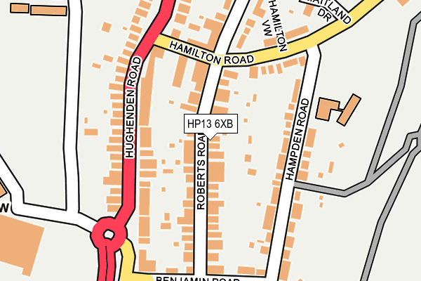 HP13 6XB map - OS OpenMap – Local (Ordnance Survey)