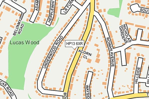 HP13 6XR map - OS OpenMap – Local (Ordnance Survey) HP13 6XR map - OS OpenMap – Local (Ordnance Survey)