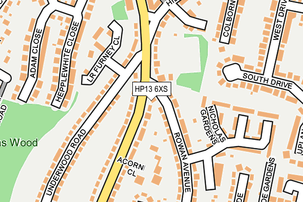 HP13 6XS map - OS OpenMap – Local (Ordnance Survey) HP13 6XS map - OS OpenMap – Local (Ordnance Survey)