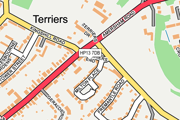 HP13 7DB map - OS OpenMap – Local (Ordnance Survey)