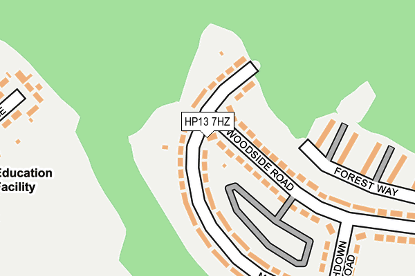 HP13 7HZ map - OS OpenMap – Local (Ordnance Survey) HP13 7HZ map - OS OpenMap – Local (Ordnance Survey)