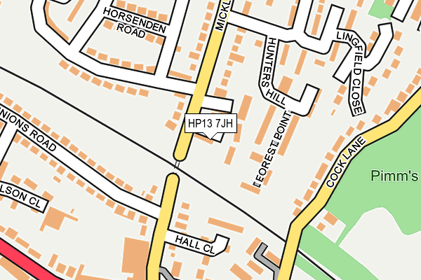 HP13 7JH map - OS OpenMap – Local (Ordnance Survey) HP13 7JH map - OS OpenMap – Local (Ordnance Survey)