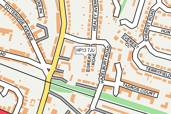 HP13 7JU map - OS OpenMap – Local (Ordnance Survey) HP13 7JU map - OS OpenMap – Local (Ordnance Survey)