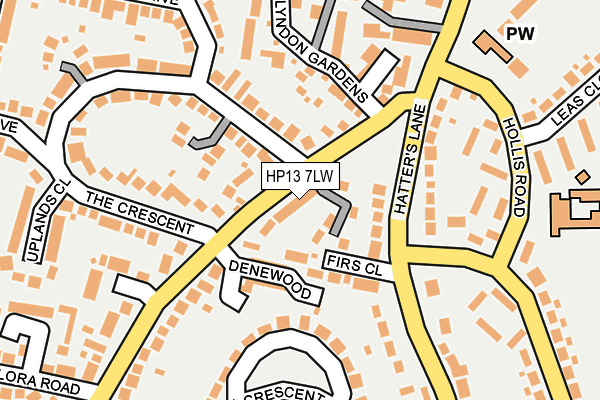 HP13 7LW map - OS OpenMap – Local (Ordnance Survey)