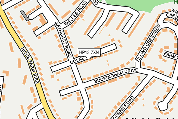 HP13 7XN map - OS OpenMap – Local (Ordnance Survey) HP13 7XN map - OS OpenMap – Local (Ordnance Survey)