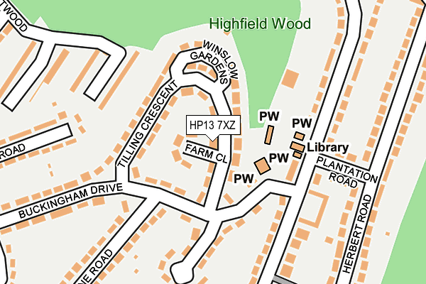 HP13 7XZ map - OS OpenMap – Local (Ordnance Survey) HP13 7XZ map - OS OpenMap – Local (Ordnance Survey)