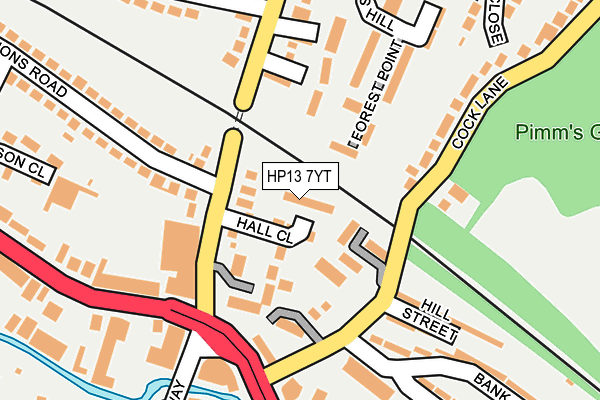 HP13 7YT map - OS OpenMap – Local (Ordnance Survey) HP13 7YT map - OS OpenMap – Local (Ordnance Survey)