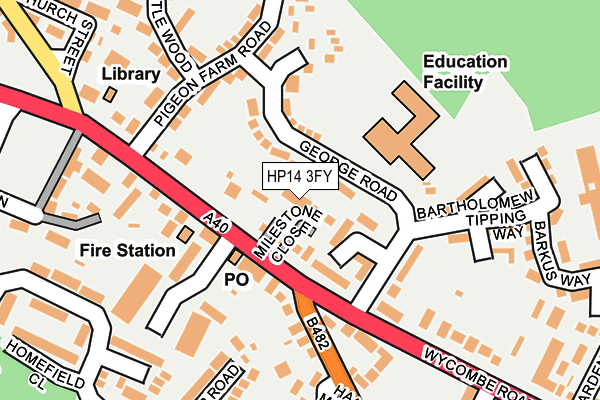 HP14 3FY map - OS OpenMap – Local (Ordnance Survey) HP14 3FY map - OS OpenMap – Local (Ordnance Survey)