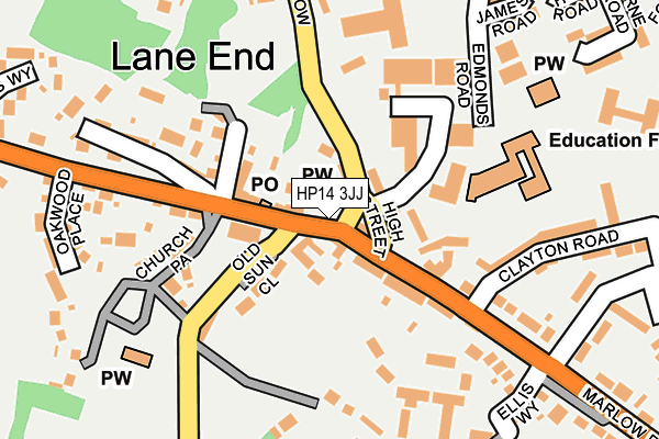 HP14 3JJ map - OS OpenMap – Local (Ordnance Survey)