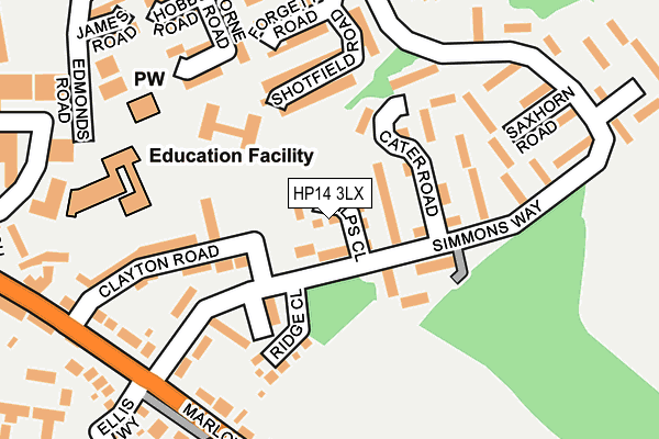 HP14 3LX map - OS OpenMap – Local (Ordnance Survey) HP14 3LX map - OS OpenMap – Local (Ordnance Survey)