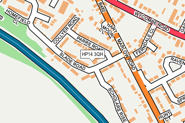 HP14 3QH map - OS OpenMap – Local (Ordnance Survey) HP14 3QH map - OS OpenMap – Local (Ordnance Survey)