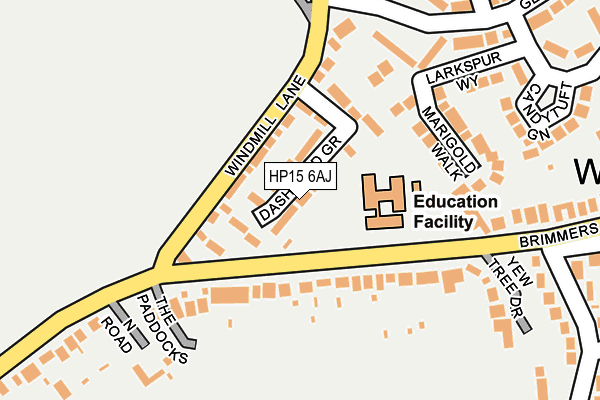 HP15 6AJ map - OS OpenMap – Local (Ordnance Survey) HP15 6AJ map - OS OpenMap – Local (Ordnance Survey)