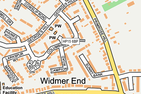 HP15 6BP map - OS OpenMap – Local (Ordnance Survey) HP15 6BP map - OS OpenMap – Local (Ordnance Survey)