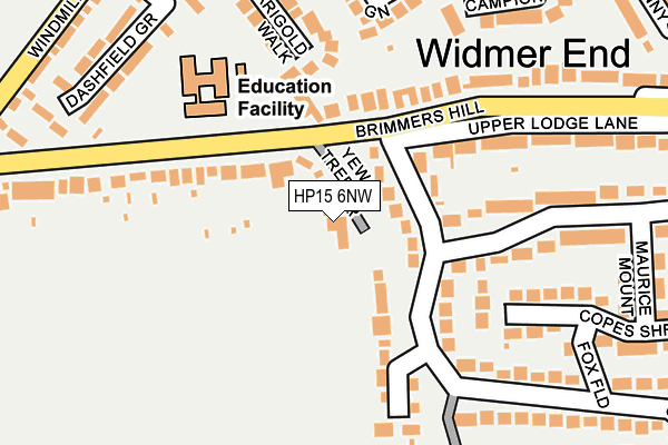 HP15 6NW map - OS OpenMap – Local (Ordnance Survey) HP15 6NW map - OS OpenMap – Local (Ordnance Survey)