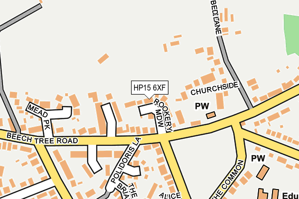 HP15 6XF map - OS OpenMap – Local (Ordnance Survey) HP15 6XF map - OS OpenMap – Local (Ordnance Survey)