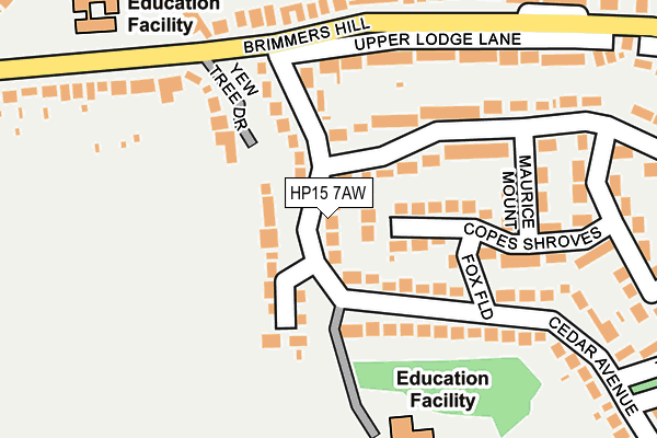 HP15 7AW map - OS OpenMap – Local (Ordnance Survey) HP15 7AW map - OS OpenMap – Local (Ordnance Survey)