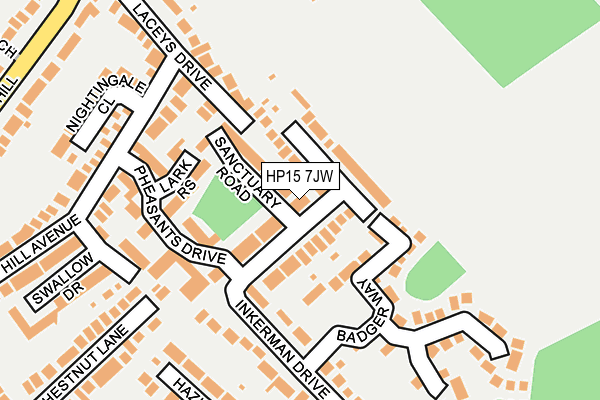HP15 7JW map - OS OpenMap – Local (Ordnance Survey) HP15 7JW map - OS OpenMap – Local (Ordnance Survey)