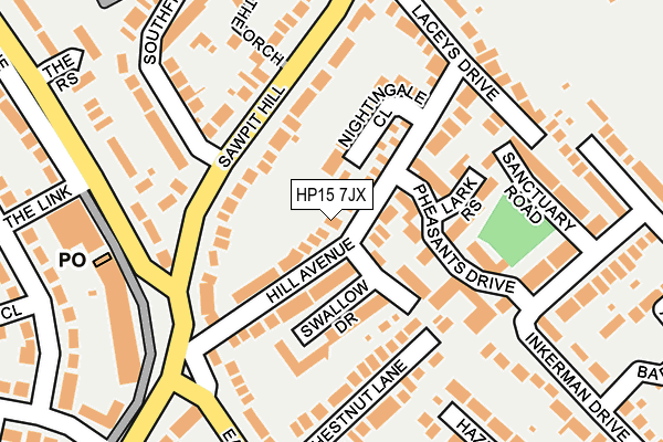 HP15 7JX map - OS OpenMap – Local (Ordnance Survey) HP15 7JX map - OS OpenMap – Local (Ordnance Survey)