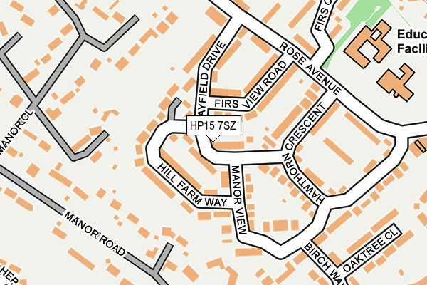 HP15 7SZ map - OS OpenMap – Local (Ordnance Survey) HP15 7SZ map - OS OpenMap – Local (Ordnance Survey)