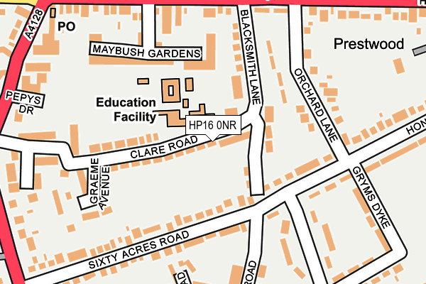 HP16 0NR map - OS OpenMap – Local (Ordnance Survey) HP16 0NR map - OS OpenMap – Local (Ordnance Survey)