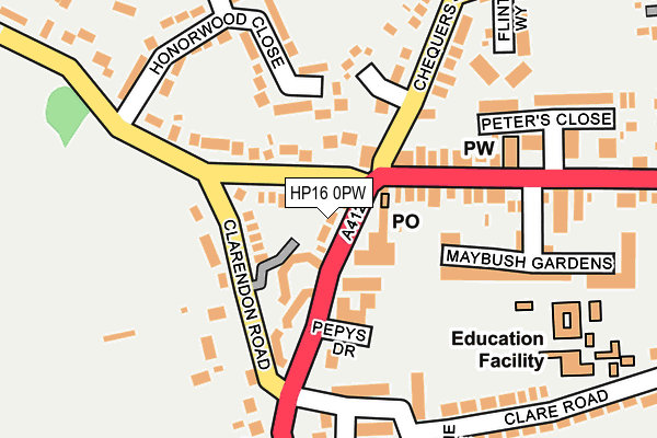 HP16 0PW map - OS OpenMap – Local (Ordnance Survey) HP16 0PW map - OS OpenMap – Local (Ordnance Survey)