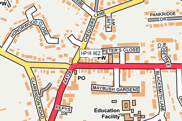 HP16 9EZ map - OS OpenMap – Local (Ordnance Survey) HP16 9EZ map - OS OpenMap – Local (Ordnance Survey)