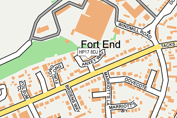 HP17 8DJ map - OS OpenMap – Local (Ordnance Survey)