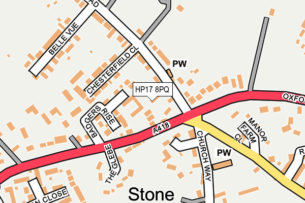 HP17 8PQ map - OS OpenMap – Local (Ordnance Survey)