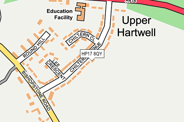 HP17 8QY map - OS OpenMap – Local (Ordnance Survey)