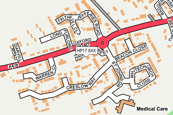 HP17 8XX map - OS OpenMap – Local (Ordnance Survey)