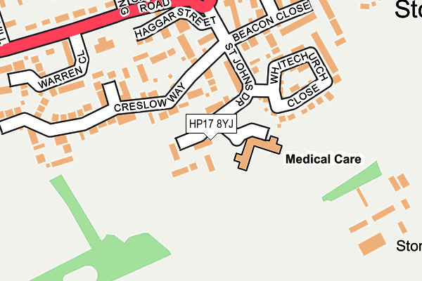 HP17 8YJ map - OS OpenMap – Local (Ordnance Survey)