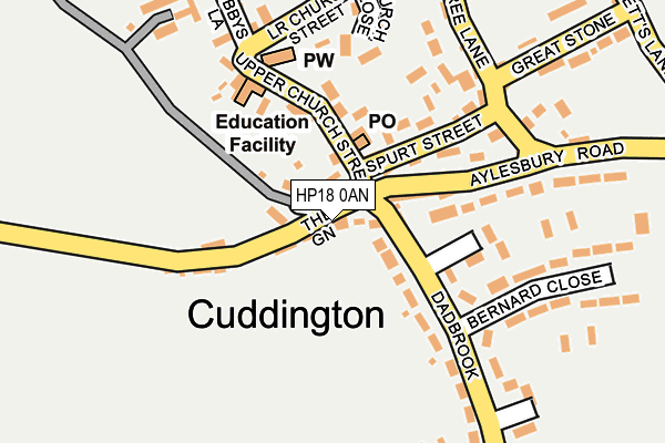 HP18 0AN map - OS OpenMap – Local (Ordnance Survey) HP18 0AN map - OS OpenMap – Local (Ordnance Survey)