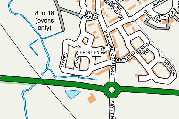 HP18 0FN map - OS OpenMap – Local (Ordnance Survey) HP18 0FN map - OS OpenMap – Local (Ordnance Survey)
