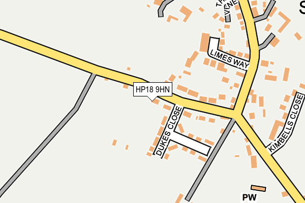 HP18 9HN map - OS OpenMap – Local (Ordnance Survey) HP18 9HN map - OS OpenMap – Local (Ordnance Survey)