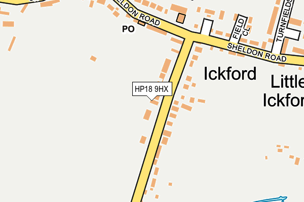 HP18 9HX map - OS OpenMap – Local (Ordnance Survey) HP18 9HX map - OS OpenMap – Local (Ordnance Survey)