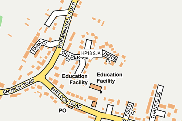 HP18 9JA map - OS OpenMap – Local (Ordnance Survey) HP18 9JA map - OS OpenMap – Local (Ordnance Survey)