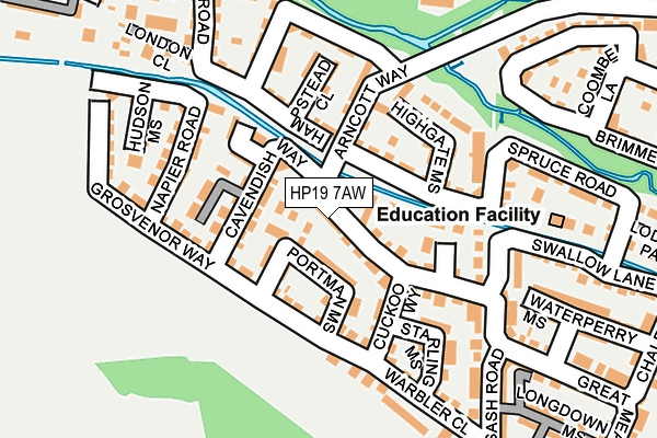 HP19 7AW map - OS OpenMap – Local (Ordnance Survey) HP19 7AW map - OS OpenMap – Local (Ordnance Survey)