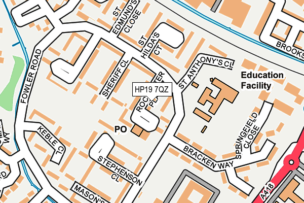 HP19 7QZ map - OS OpenMap – Local (Ordnance Survey)