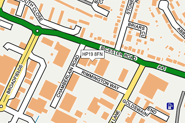 HP19 8FN map - OS OpenMap – Local (Ordnance Survey) HP19 8FN map - OS OpenMap – Local (Ordnance Survey)