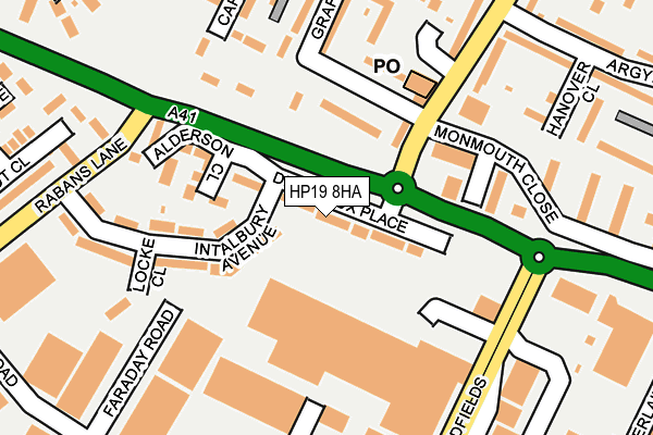 HP19 8HA map - OS OpenMap – Local (Ordnance Survey) HP19 8HA map - OS OpenMap – Local (Ordnance Survey)