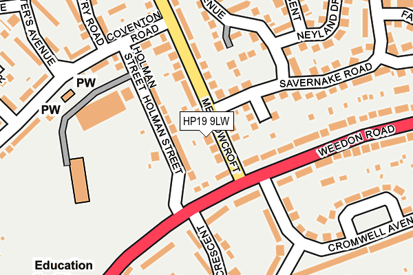 HP19 9LW map - OS OpenMap – Local (Ordnance Survey)